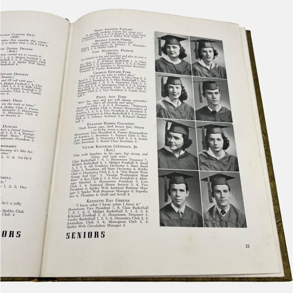 Vintage 1950 The Spider Web Yearbook Concord High School North Carolina - Picture 6 of 9